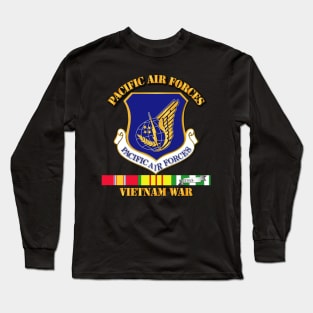 USAF -  SSI - Pacific Air Forces w VN SVC Ribbons Long Sleeve T-Shirt